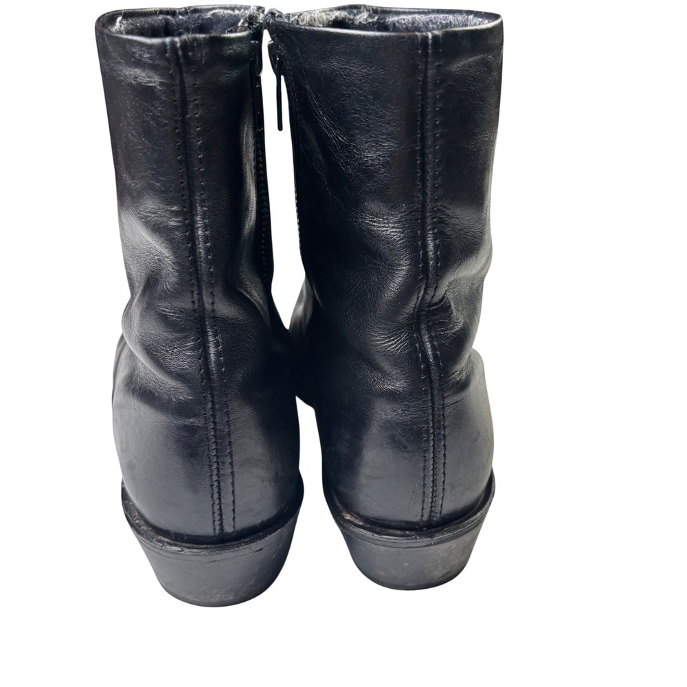 Double H Western Zip‎ Boots Mens Size 9.5 Black Leather Cowboy Short Boots 1712 - Picture 9 of 12
